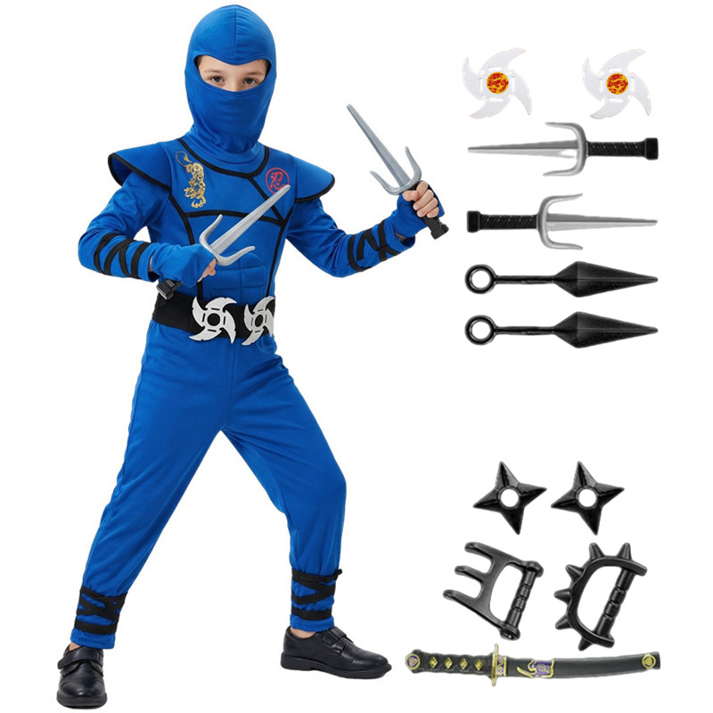 Kids Toys Set - Costume de Ninja noir et bleu