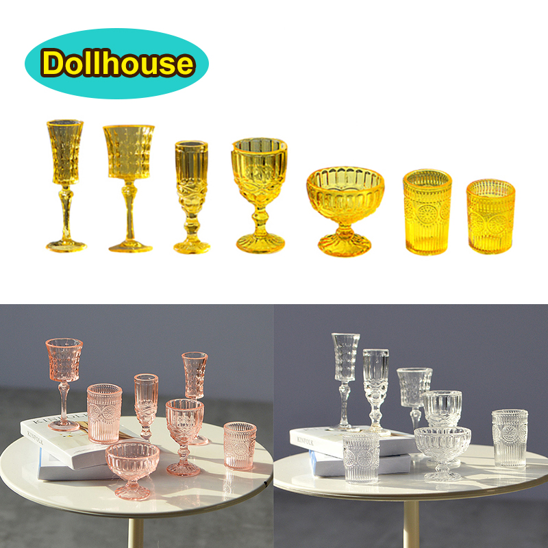 Dollhouse Furniture Set - Tasse d'eau Miniature 7 pièces/ensemble 1:6,